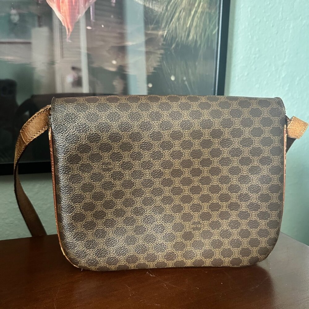 Celine Macadam Canvas Shoulder Bag PVC Leather - Picture 3 of 11